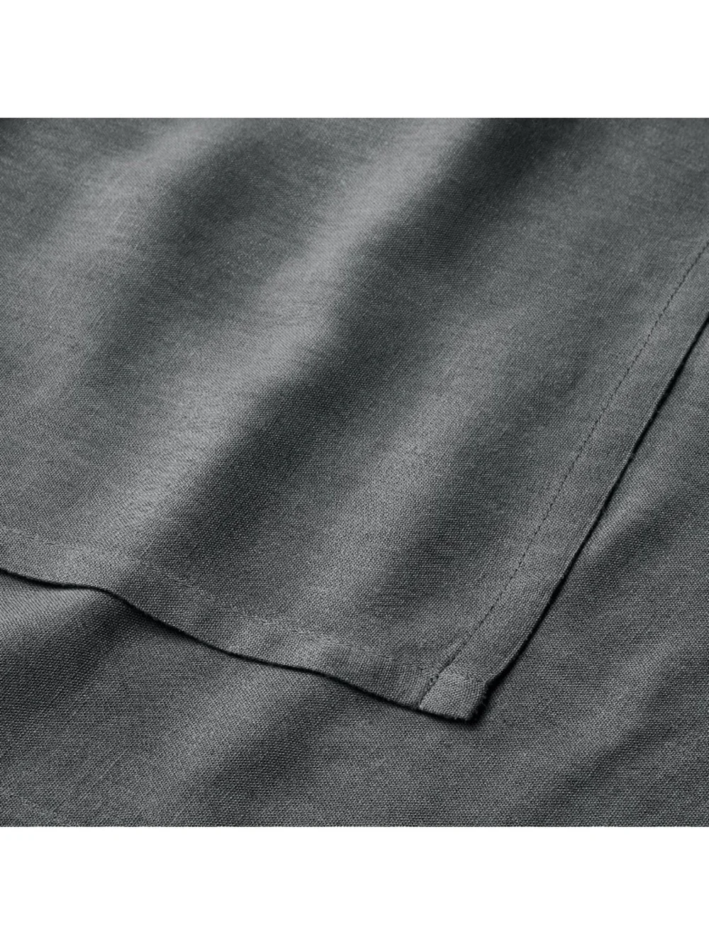 Casaluna King Linen Blend Bedskirt Dark Gray , Plain Weave, 15” Drop